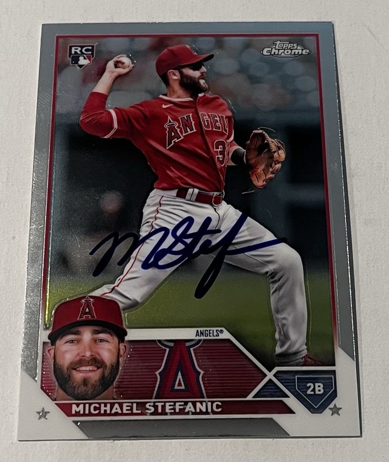 MICHAEL STEFANIC SIGNED 2023 TOPPS CHROME BASEBALL CARD AUTO