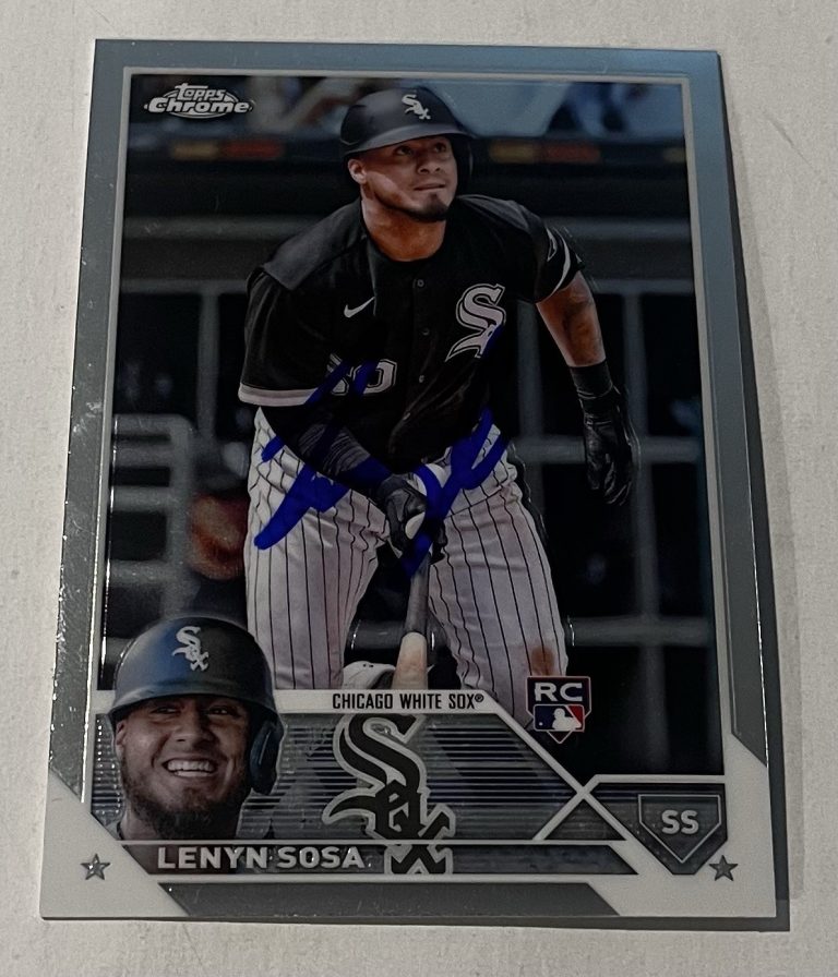 LENYN SOSA SIGNED 2023 TOPPS CHROME BASEBALL CARD AUTO