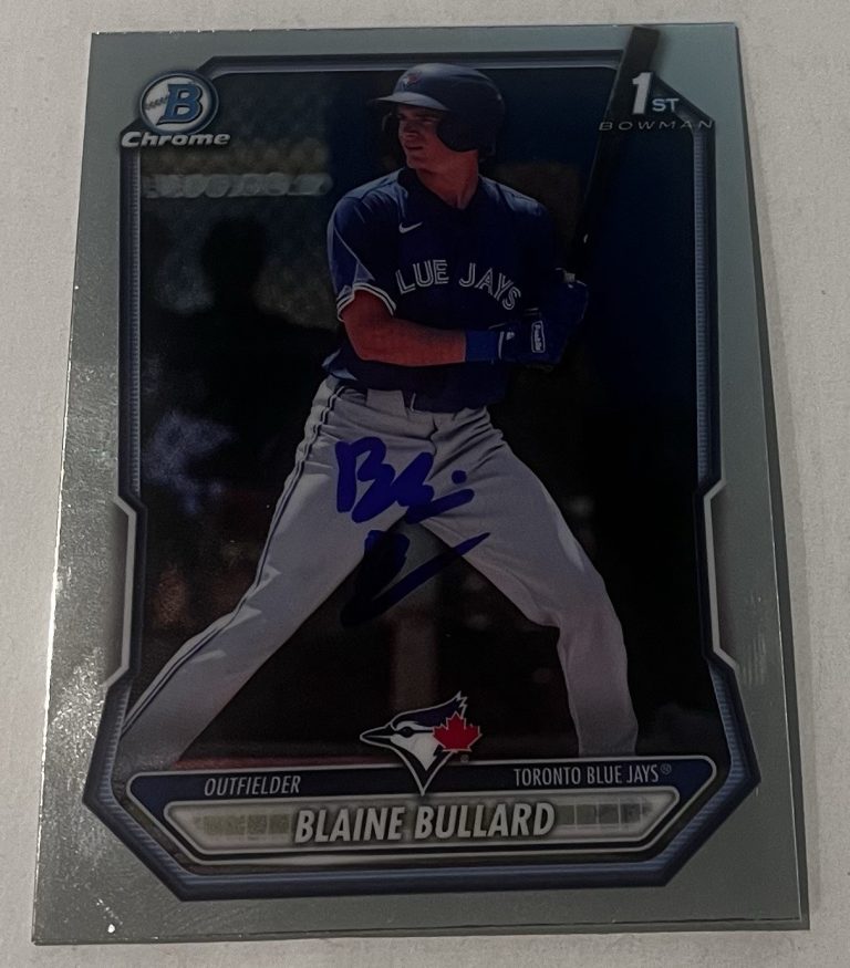 BLAINE BULLARD SIGNED 2026 BOWMAN CHROME PROSPECT BASEBALL CARD AUTO