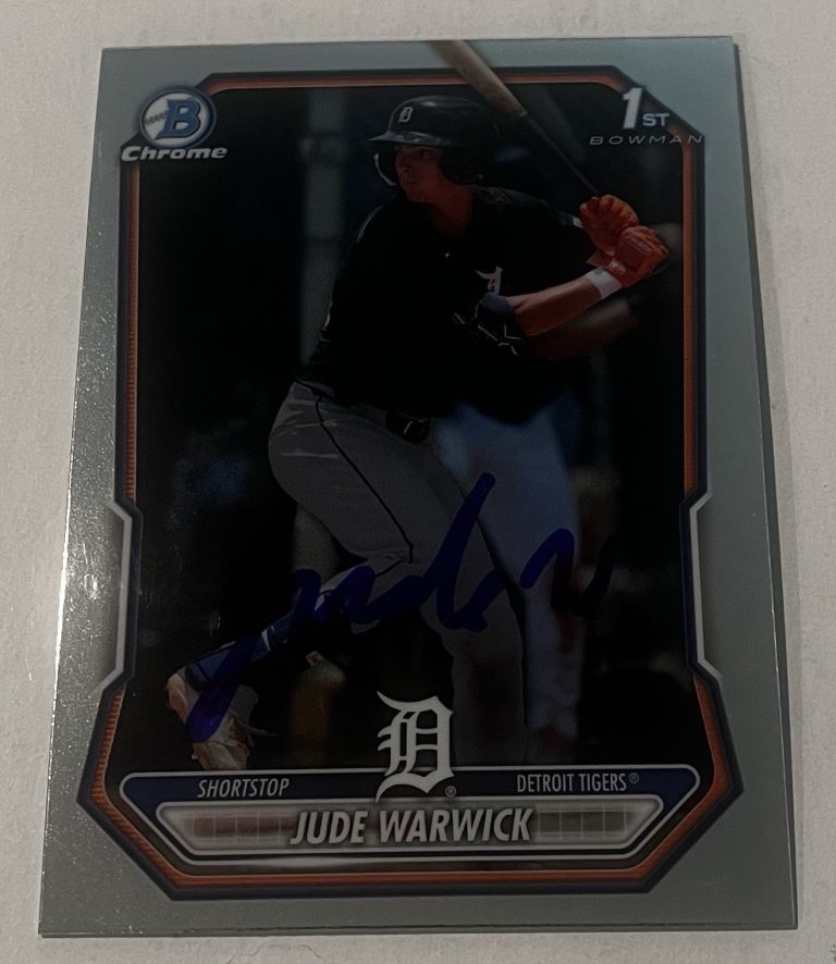 JUDE WARWICK SIGNED 2026 BOWMAN CHROME PROSPECT BASEBALL CARD AUTO