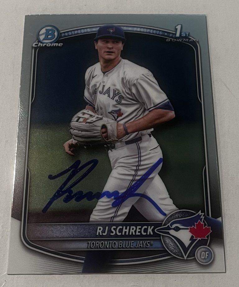 RJ SCHRECK SIGNED 2025 BOWMAN CHROME PROSPECT BASEBALL CARD AUTO