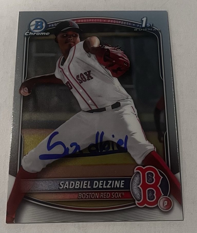 SADBIEL DELZINE SIGNED 2025 BOWMAN CHROME PROSPECT BASEBALL CARD AUTO