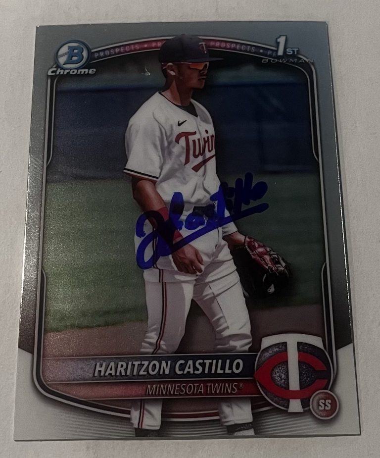 HARTIZON CASTILLO SIGNED 2025 BOWMAN CHROME PROSPECT BASEBALL CARD AUTO