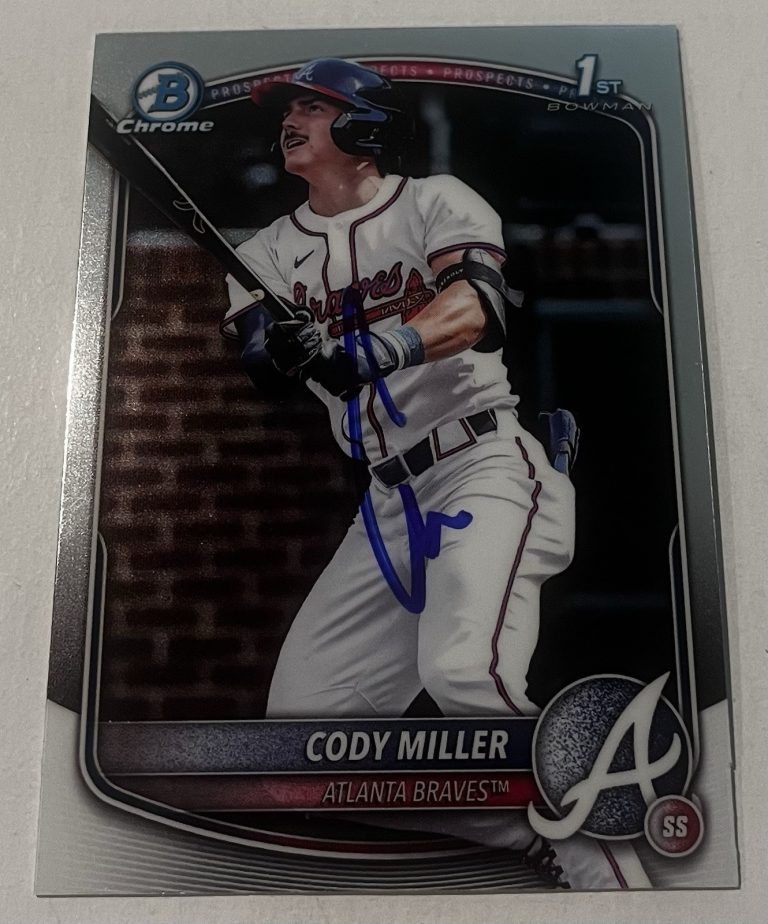 CODY MILLER SIGNED 2025 BOWMAN CHROME DRAFT PROSPECT BASEBALL CARD AUTO