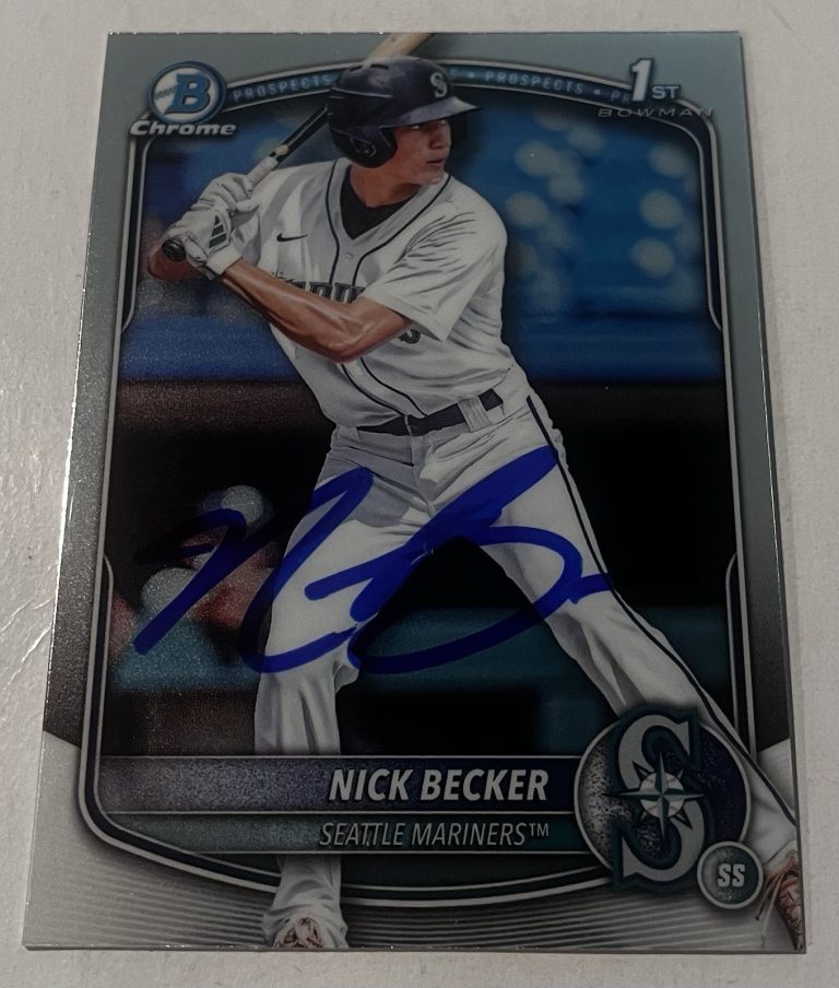 NICK BECKER SIGNED 2025 BOWMAN CHROME DRAFT PROSPECT BASEBALL CARD AUTO