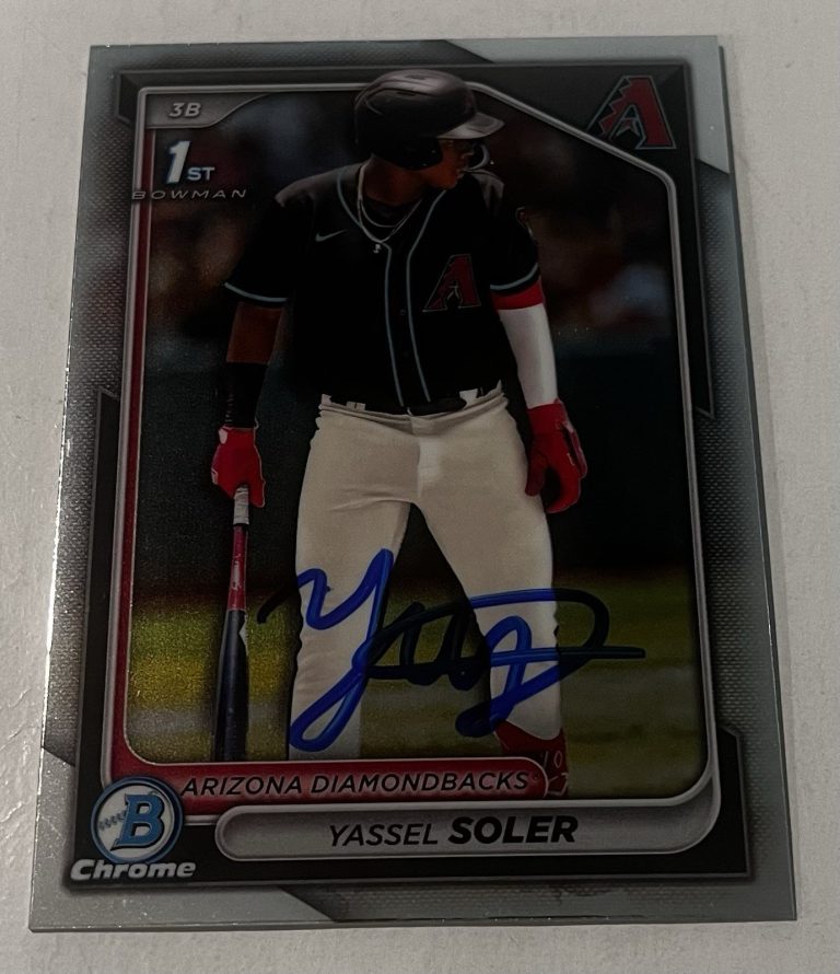 YASSEL SOLER SIGNED 2024 BOWMAN CHROME PROSPECT BASEBALL CARD AUTO