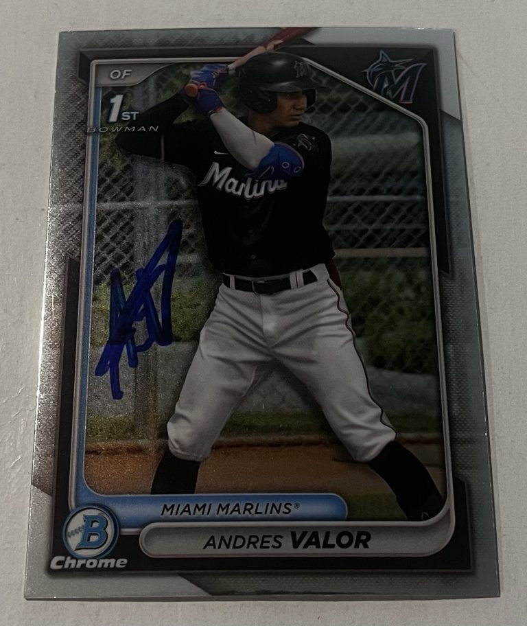 ANDREW VALOR SIGNED 2024 BOWMAN CHROME PROSPECT BASEBALL CARD AUTO
