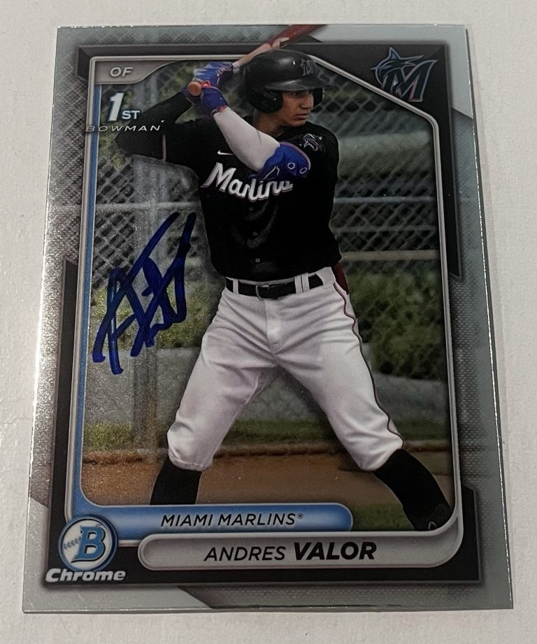 ANDREW VALOR SIGNED 2024 BOWMAN CHROME PROSPECT BASEBALL CARD AUTO