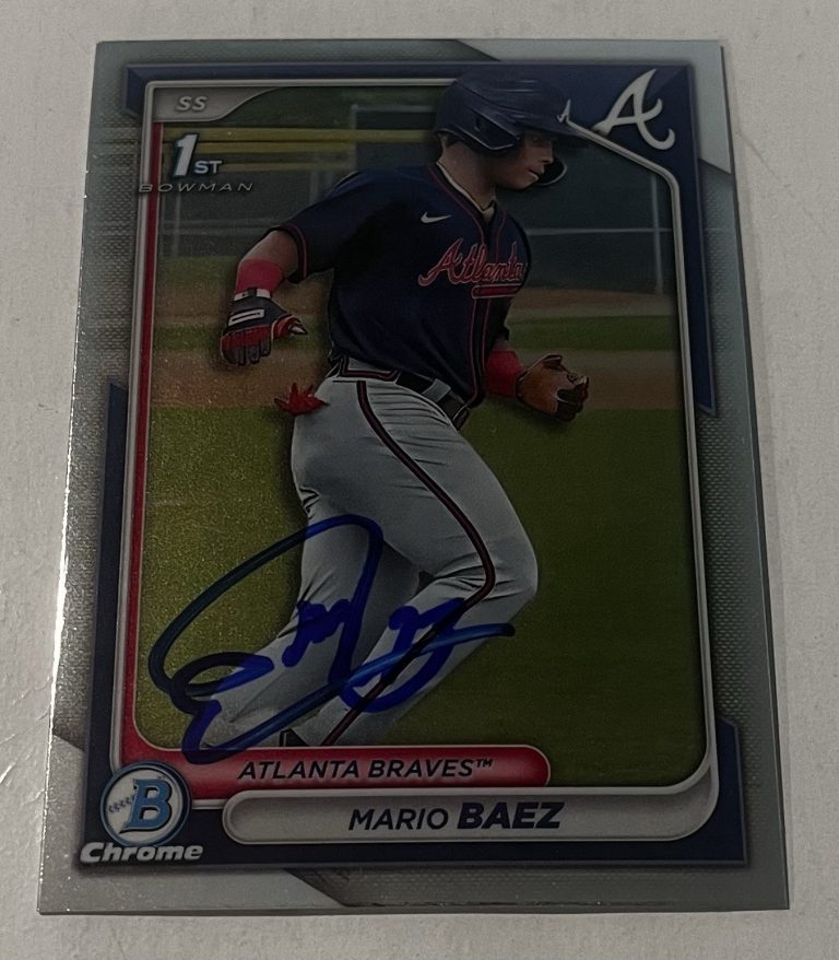 MARIO BAEZ SIGNED 2024 BOWMAN CHROME PROSPECT BASEBALL CARD AUTO