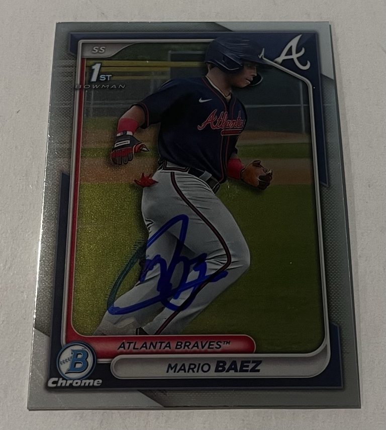 MARIO BAEZ SIGNED 2024 BOWMAN CHROME PROSPECT BASEBALL CARD AUTO
