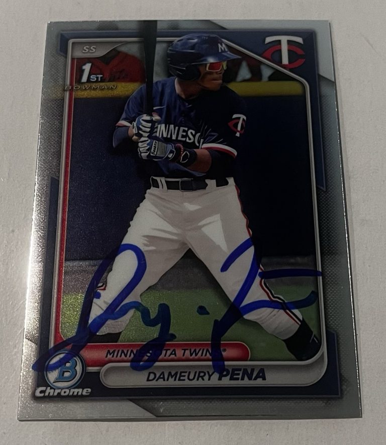 DAMEURY PENA SIGNED 2024 BOWMAN CHROME PROSPECT BASEBALL CARD AUTO