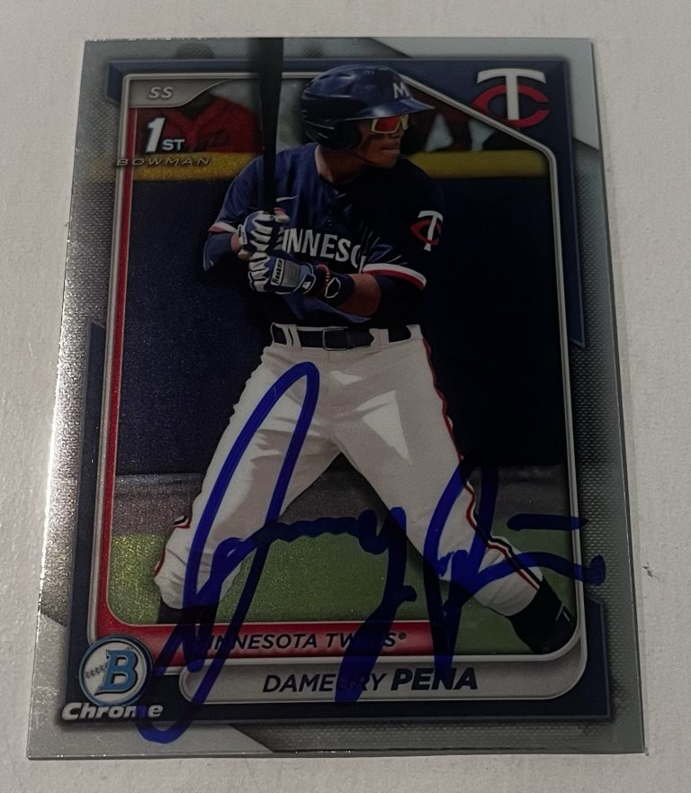 DAMEURY PENA SIGNED 2024 BOWMAN CHROME PROSPECT BASEBALL CARD AUTO