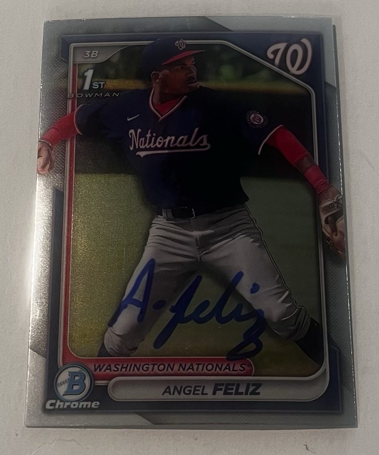 ANGEL FELIZ SIGNED 2024 BOWMAN CHROME PROSPECT BASEBALL CARD AUTO