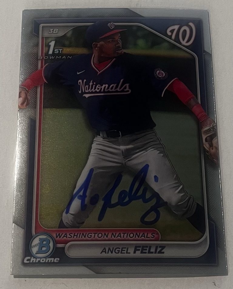 ANGEL FELIZ SIGNED 2024 BOWMAN CHROME PROSPECT BASEBALL CARD AUTO