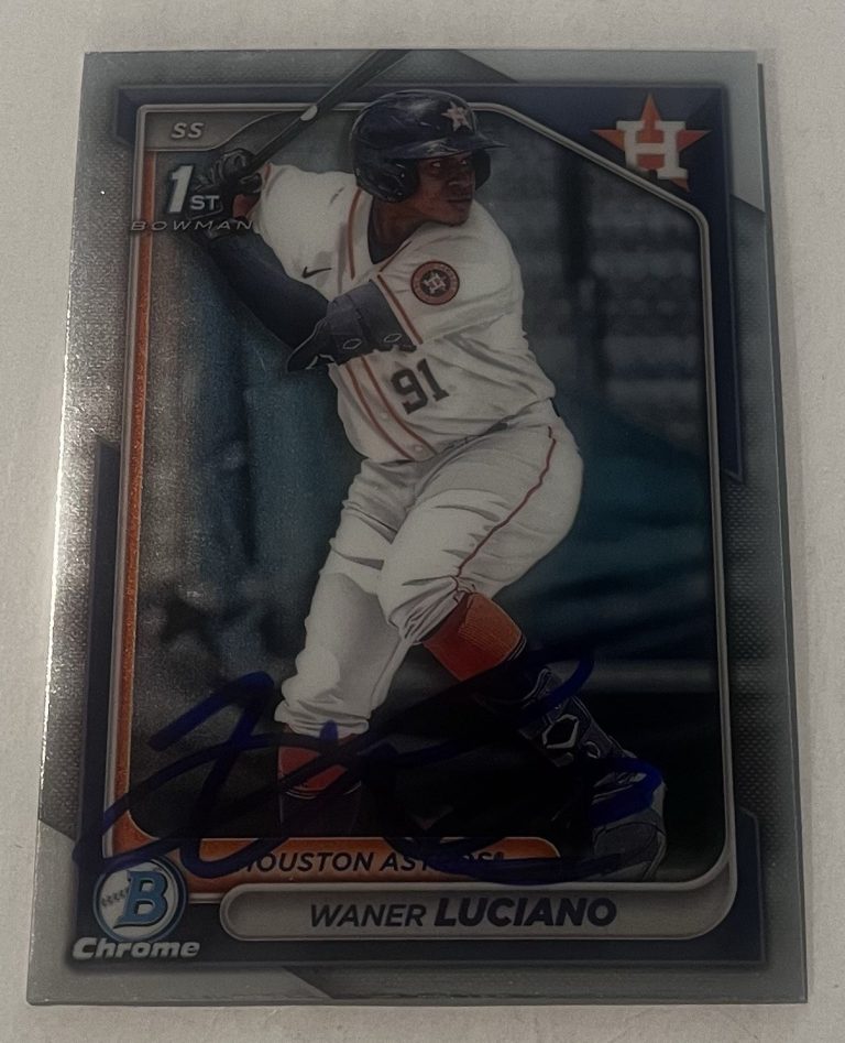 WANER LUCIANO SIGNED 2024 BOWMAN CHROME PROSPECT BASEBALL CARD AUTO