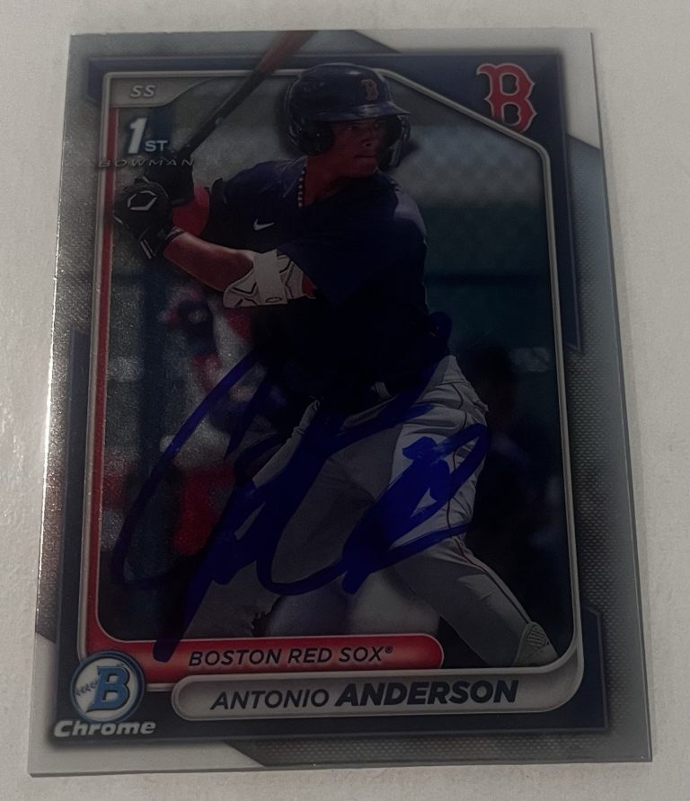 ANTONIO ANDERSON SIGNED 2024 BOWMAN CHROME PROSPECT BASEBALL CARD AUTO