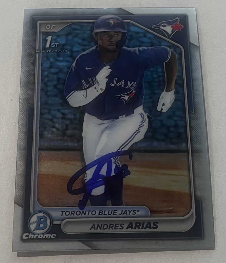ANDRES ARIAS SIGNED 2024 BOWMAN CHROME PROSPECT BASEBALL CARD AUTO