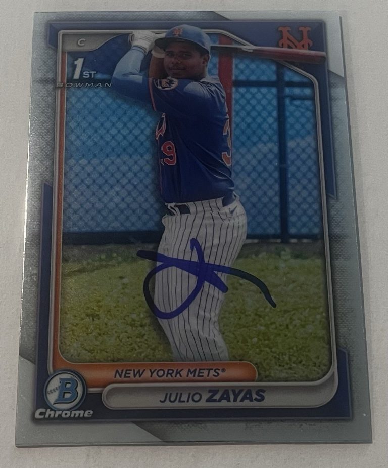 JULIO ZAYAS SIGNED 2024 BOWMAN CHROME PROSPECT BASEBALL CARD AUTO
