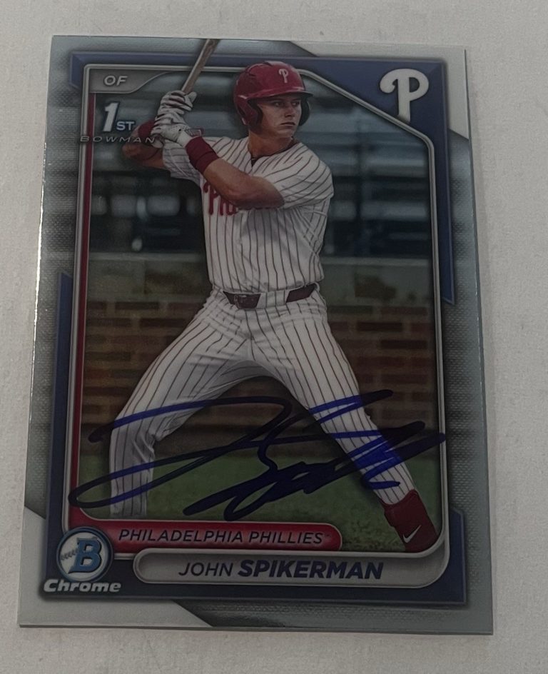 JOHN SPIKERMAN SIGNED 2024 BOWMAN DRAFT CHROME PROSPECT BASEBALL CARD AUTO