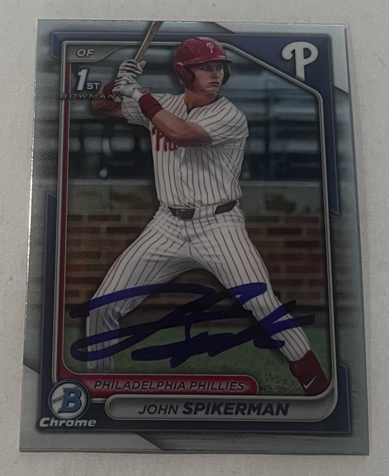JOHN SPIKERMAN SIGNED 2024 BOWMAN DRAFT CHROME PROSPECT BASEBALL CARD AUTO