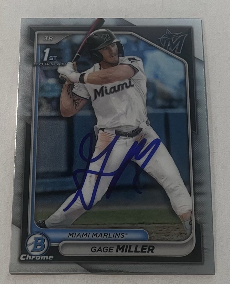GAGE MILLER SIGNED 2024 BOWMAN DRAFT CHROME PROSPECT BASEBALL CARD AUTO