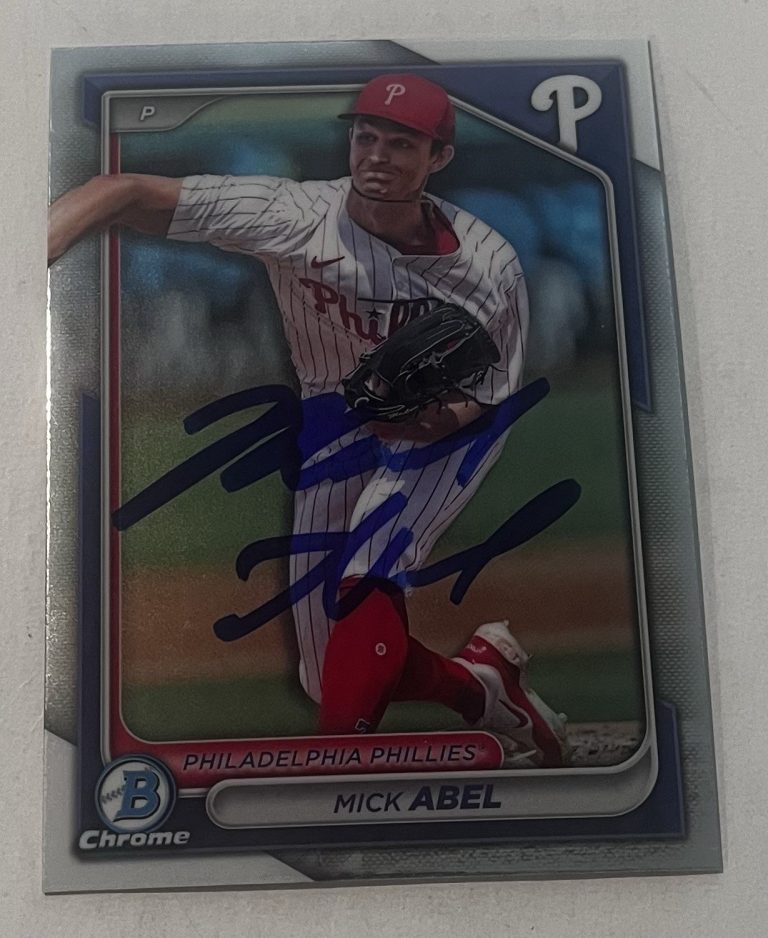 MICK ABEL SIGNED 2024 BOWMAN DRAFT CHROME PROSPECT BASEBALL CARD AUTO