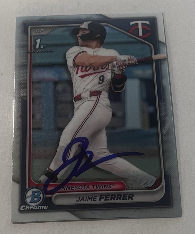 JAIME FERRER SIGNED 2024 BOWMAN DRAFT CHROME PROSPECT BASEBALL CARD AUTO