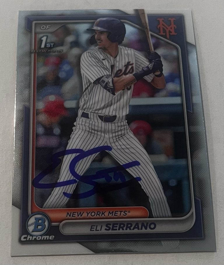 ELI SERRANO SIGNED 2024 BOWMAN DRAFT CHROME PROSPECT BASEBALL CARD AUTO
