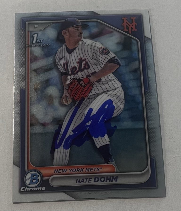 NATE DOHM SIGNED 2024 BOWMAN DRAFT CHROME PROSPECT BASEBALL CARD AUTO