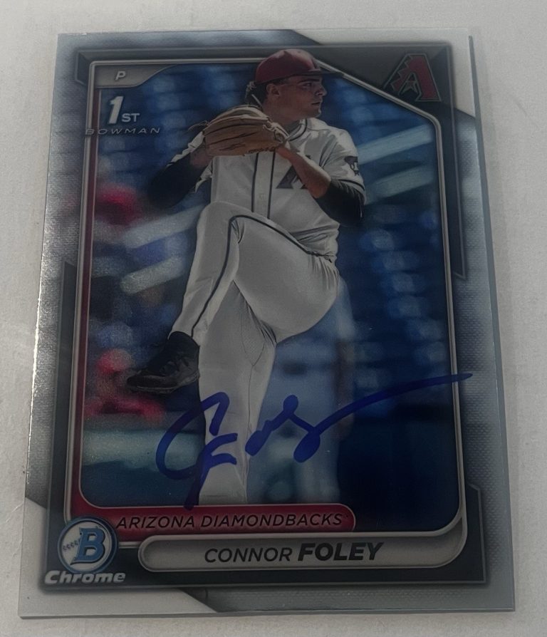 CONNOR FOLEY SIGNED 2024 BOWMAN DRAFT CHROME PROSPECT BASEBALL CARD AUTO