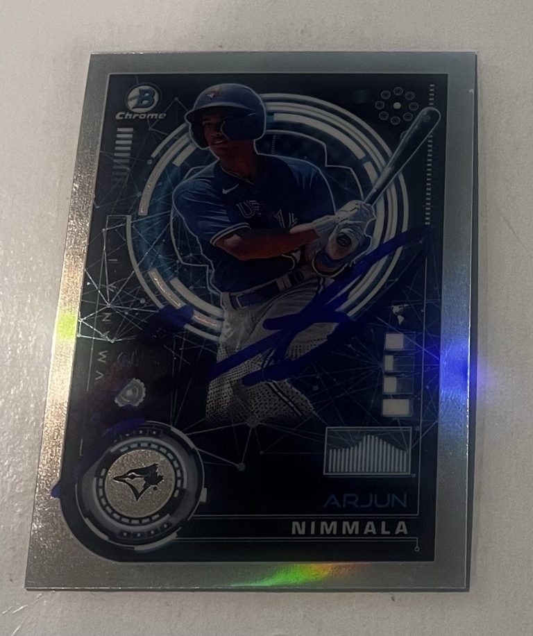 ARJUN NIMMALA SIGNED 2024 BOWMAN AI CHROME BASEBALL CARD AUTO