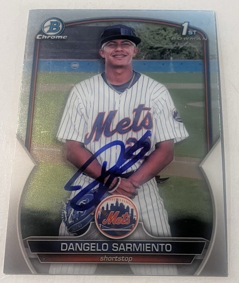 DANGELO SARMIENTO SIGNED 2023 BOWMAN CHROME PROSPECT BASEBALL CARD AUTO
