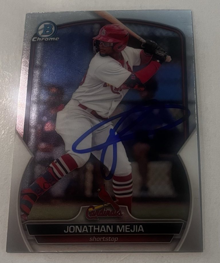JONATHAN MEJIA SIGNED 2023 BOWMAN CHROME PROSPECT BASEBALL CARD AUTO