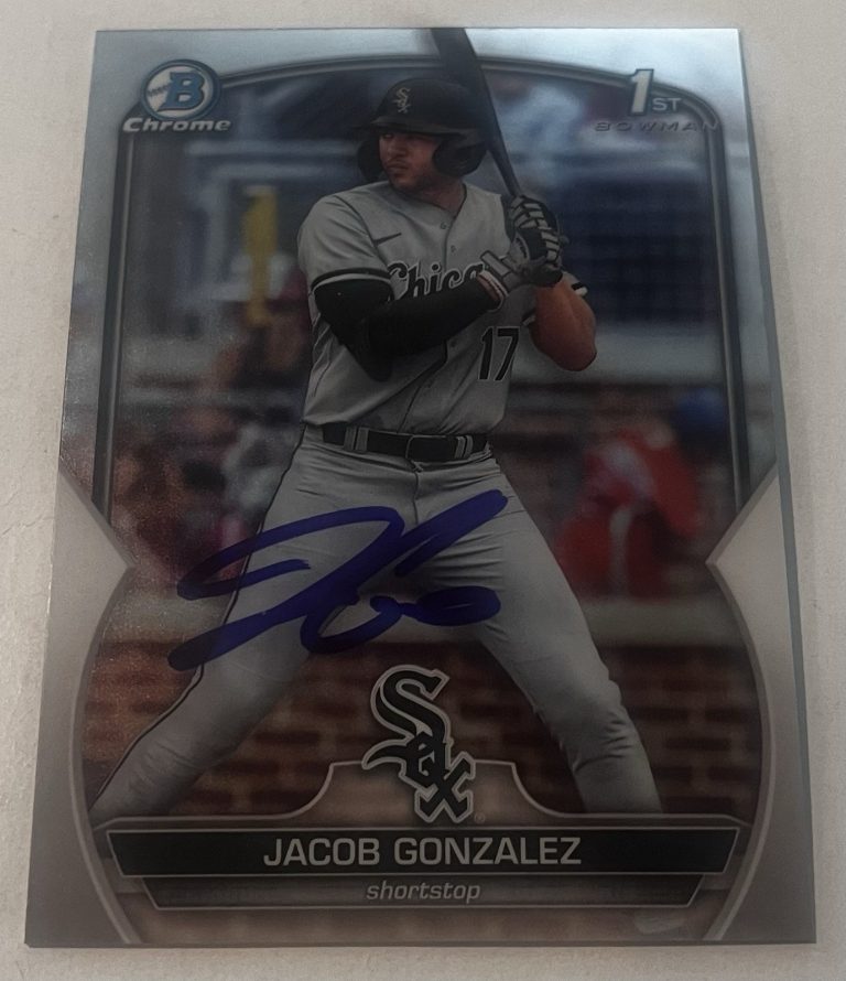 JACOB GONZALEZ SIGNED 2023 BOWMAN CHROME DRAFT PROSPECT BASEBALL CARD AUTO