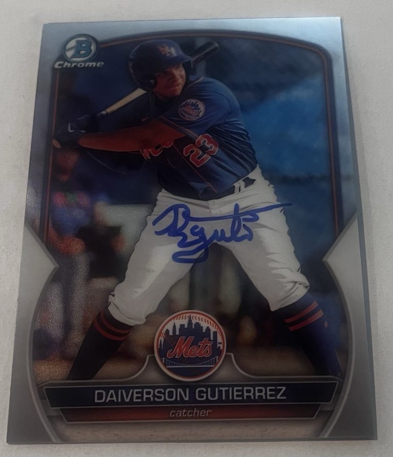 DAIVERSON GUTIERREZ SIGNED 2023 BOWMAN CHROME DRAFT PROSPECT BASEBALL CARD AUTO