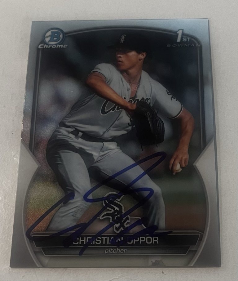 CHRISTIAN OPPOR SIGNED 2023 BOWMAN CHROME DRAFT PROSPECT BASEBALL CARD AUTO