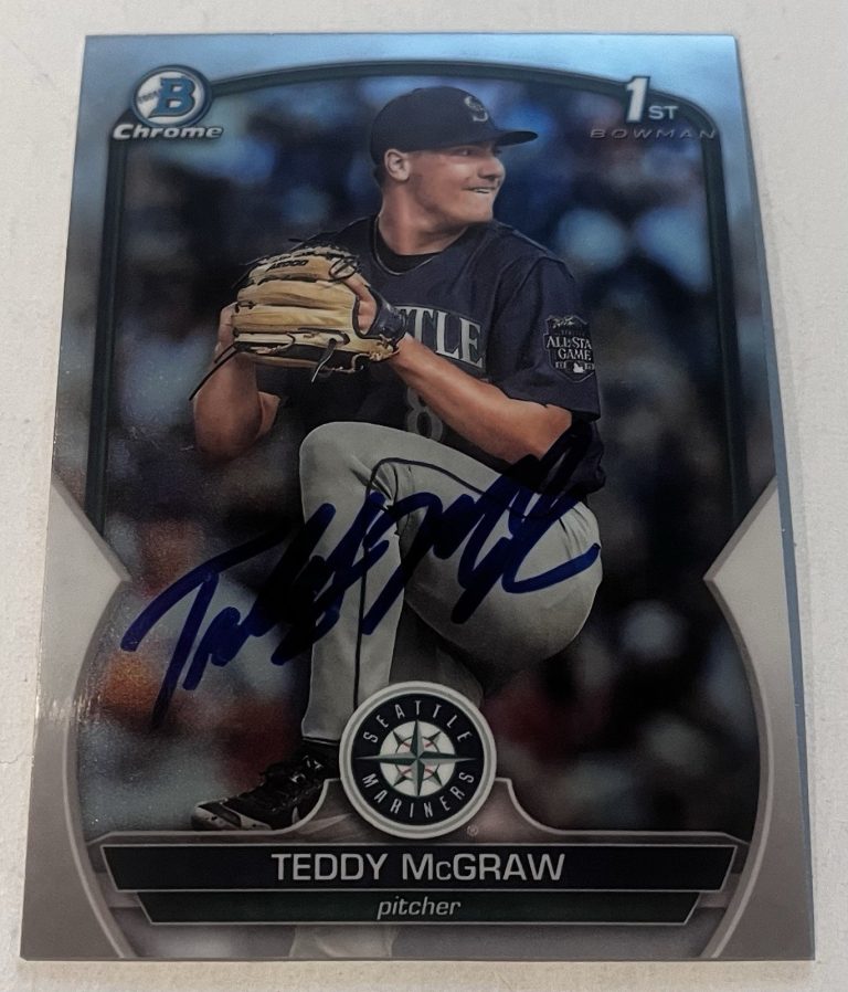 TEDDY MCGRAW SIGNED 2023 BOWMAN CHROME DRAFT PROSPECT BASEBALL CARD AUTO