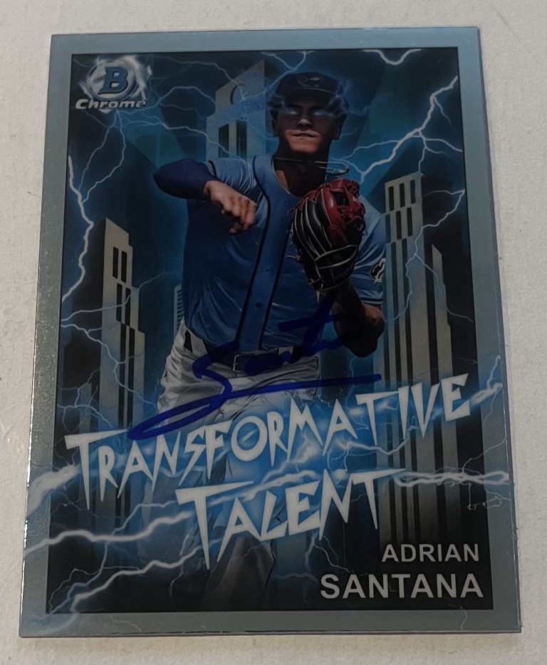 ADRIAN SANTANA SIGNED 2023 BOWMAN CHROME DRAFT BASEBALL CARD AUTO
