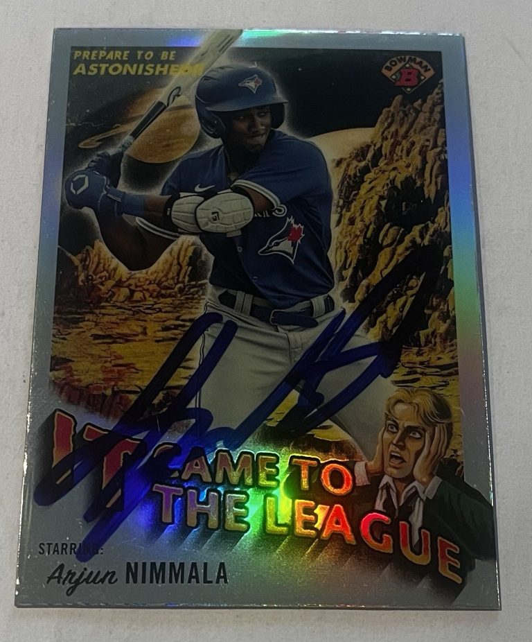 ARJUN NIMMALA SIGNED 2023 BOWMAN CHROME IT CAME TO THE LEAGUE CARD AUTO