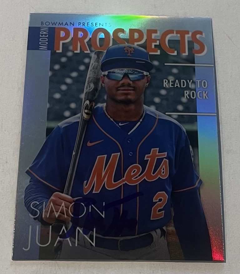 SIMON JUAN SIGNED 2023 BOWMAN CHROME MODERN PROSPECTS CARD AUTO