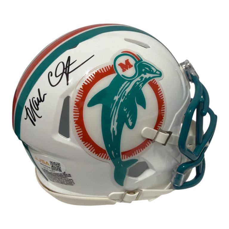 Mark Clayton Signed Autographed Miami Dolphins TB Mini Helmet JSA Witness COA