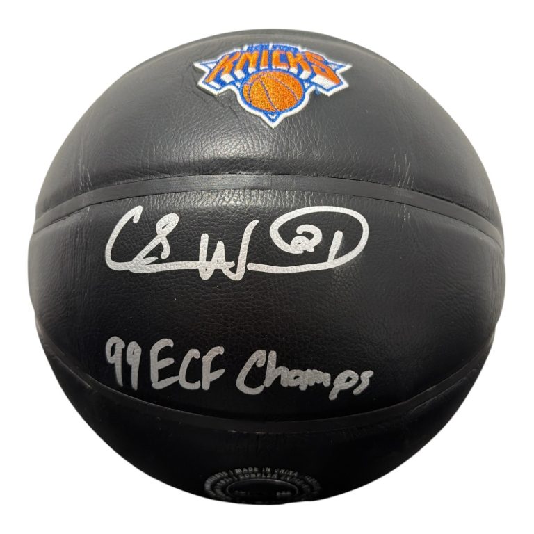 Charlie Ward Signed Black Knicks Wilson NBA Basketball w 99 ECF Champs JSA W COA