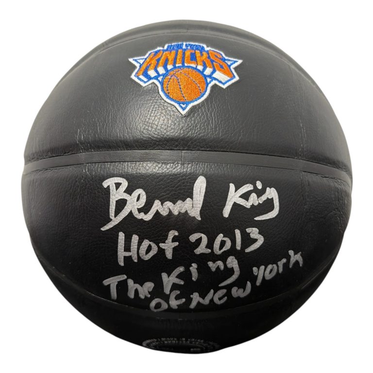 Bernard King Signed Black Knicks Wilson NBA Basketball w/ HOF + NY Ins JSA W COA
