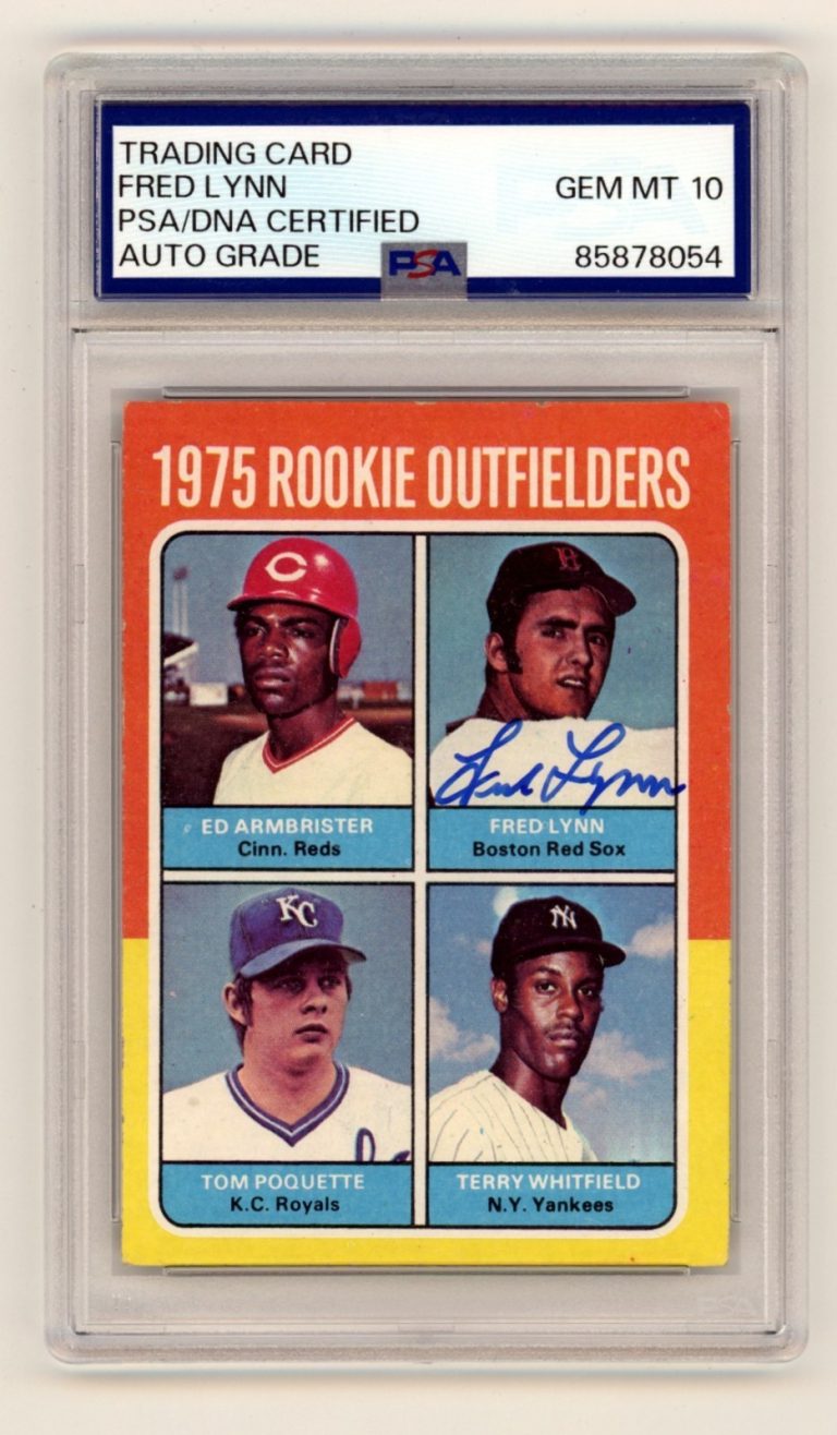 Fred Lynn 1975 Topps #622 Signed Rookie RC PSA 10 Auto Boston Red Sox