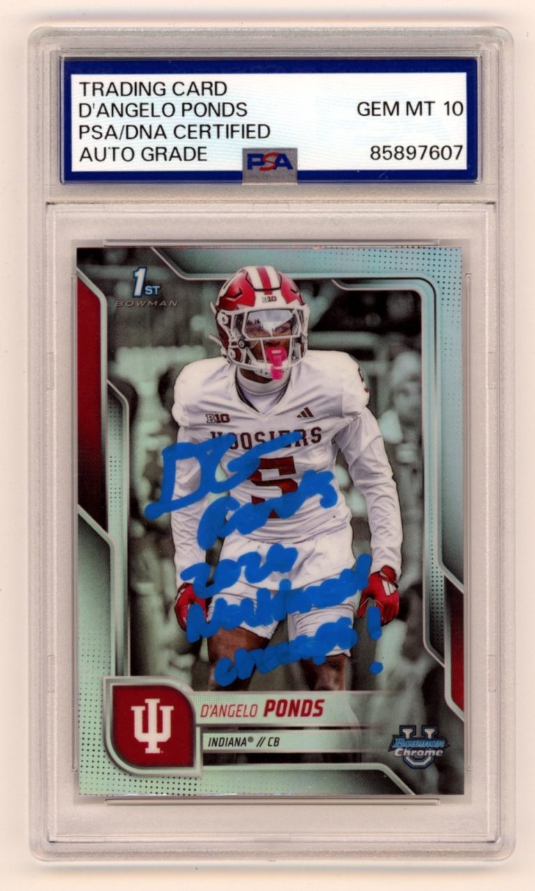D'Angelo Ponds 2025 Bowman Chrome 1st Refractor RC Signed w/ Insc. PSA 10 Auto