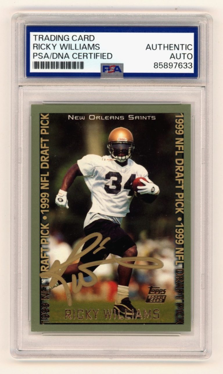 Ricky Williams 1999 Topps #329 Signed Auto Rookie RC PSA Authentic Auto Saints