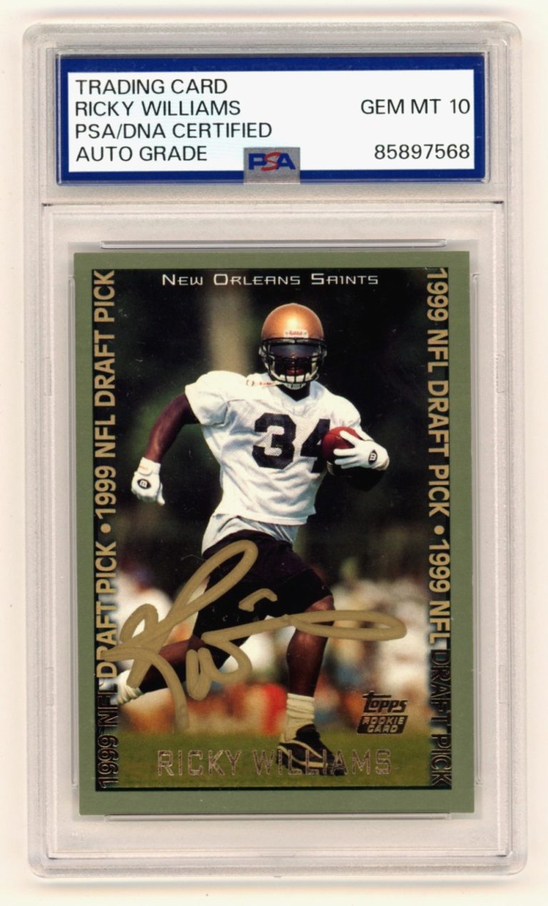 Ricky Williams 1999 Topps #329 Signed Auto Rookie RC PSA 10 Auto Saints