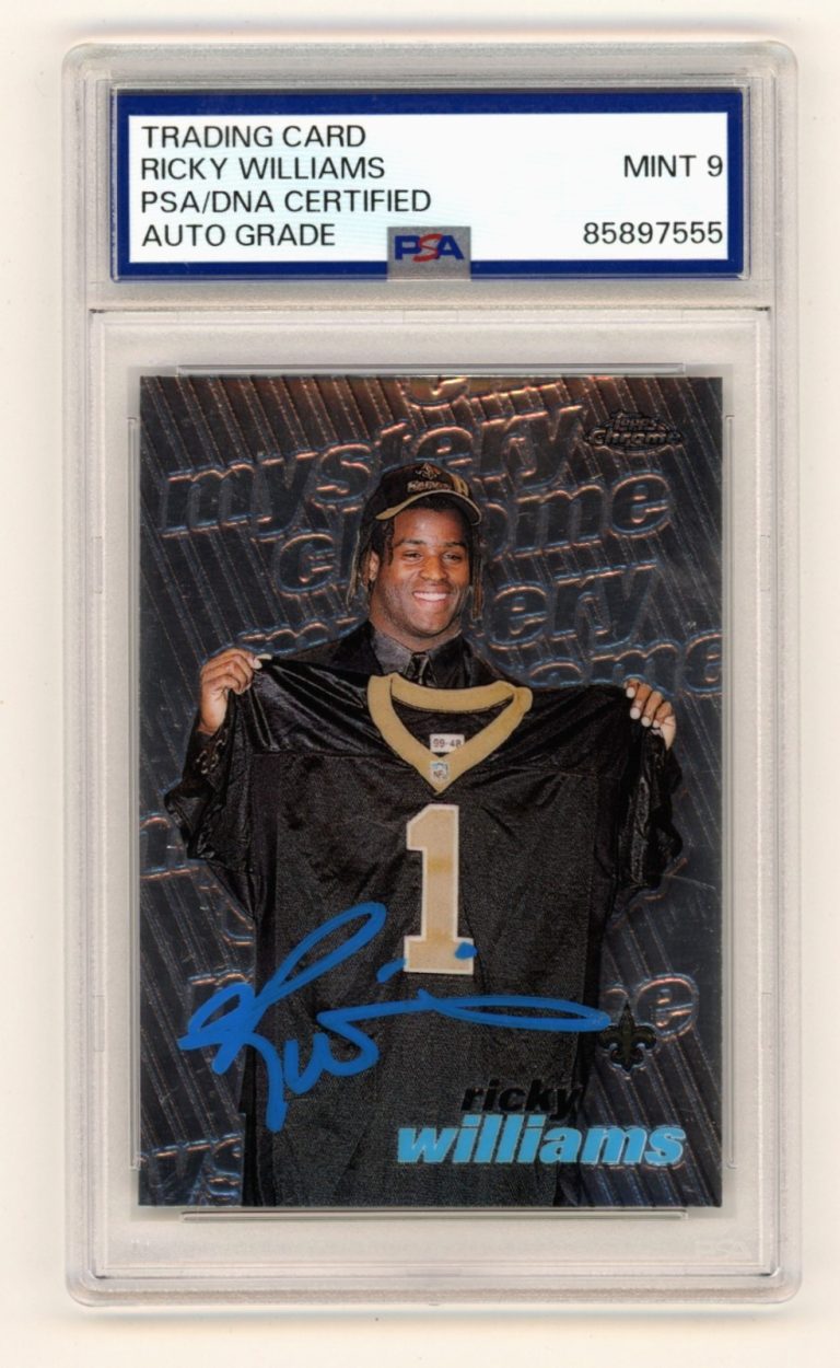 Ricky Williams 1999 Topps Chrome #M16 Mystery Signed Auto Rookie RC PSA 9 Auto