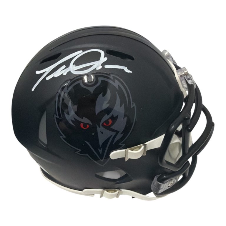 Terrell Suggs Signed Baltimore Ravens ALT #2 Black Mini Helmet JSA Witness COA