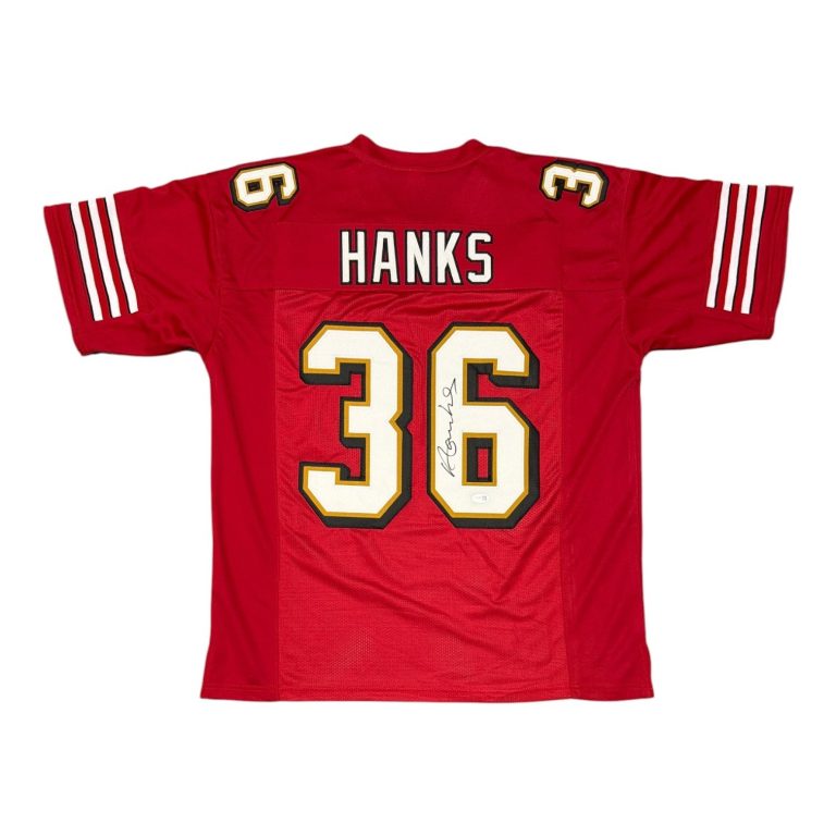 Merton Hanks Signed Autographed San Francisco 49ers Custom Jersey JSA Wit. COA